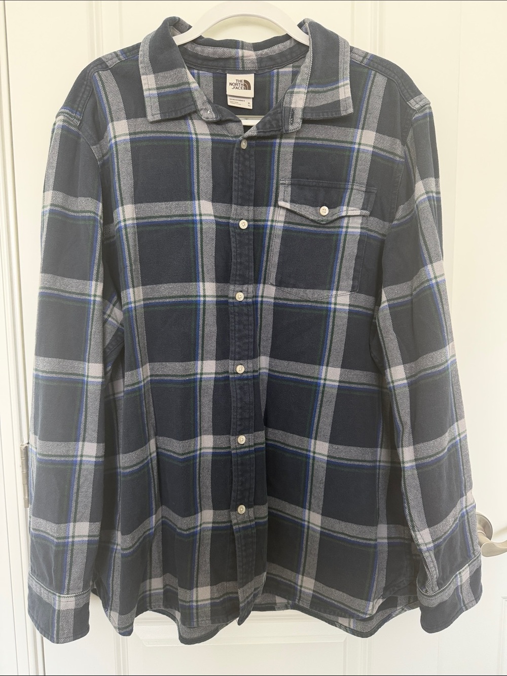 The North Face Navy, Gray & Blue Plaid Button-Up Shirt